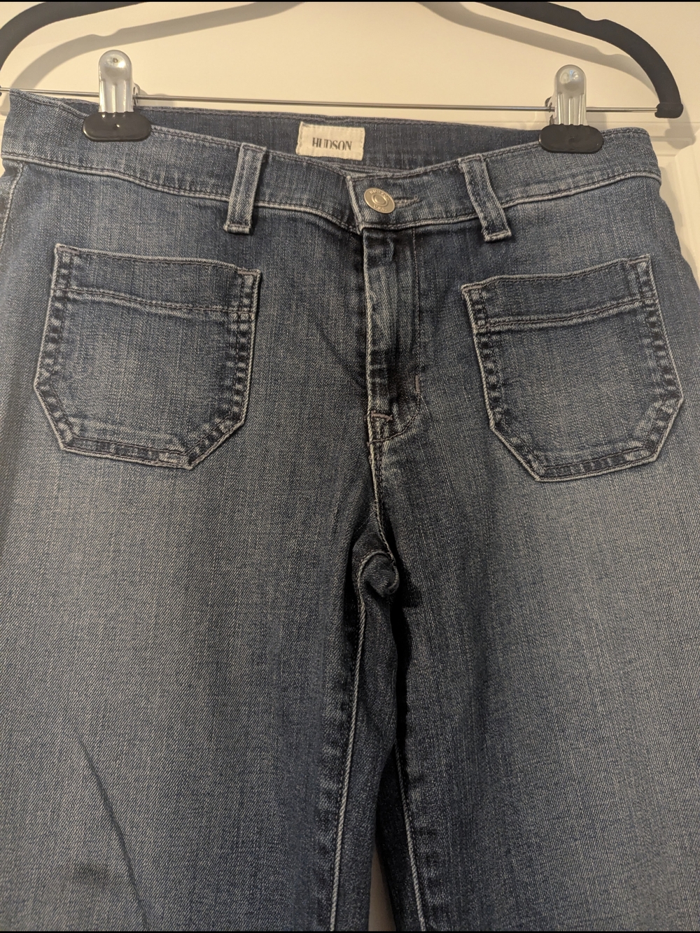 Hudson Front Pocket Mid-Rise Wide-Leg Jeans - Picture 2 of 7